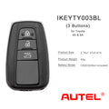 AUTEL IKEYTY003BL Remote Key 3 Buttons for Toyota 4D&8A