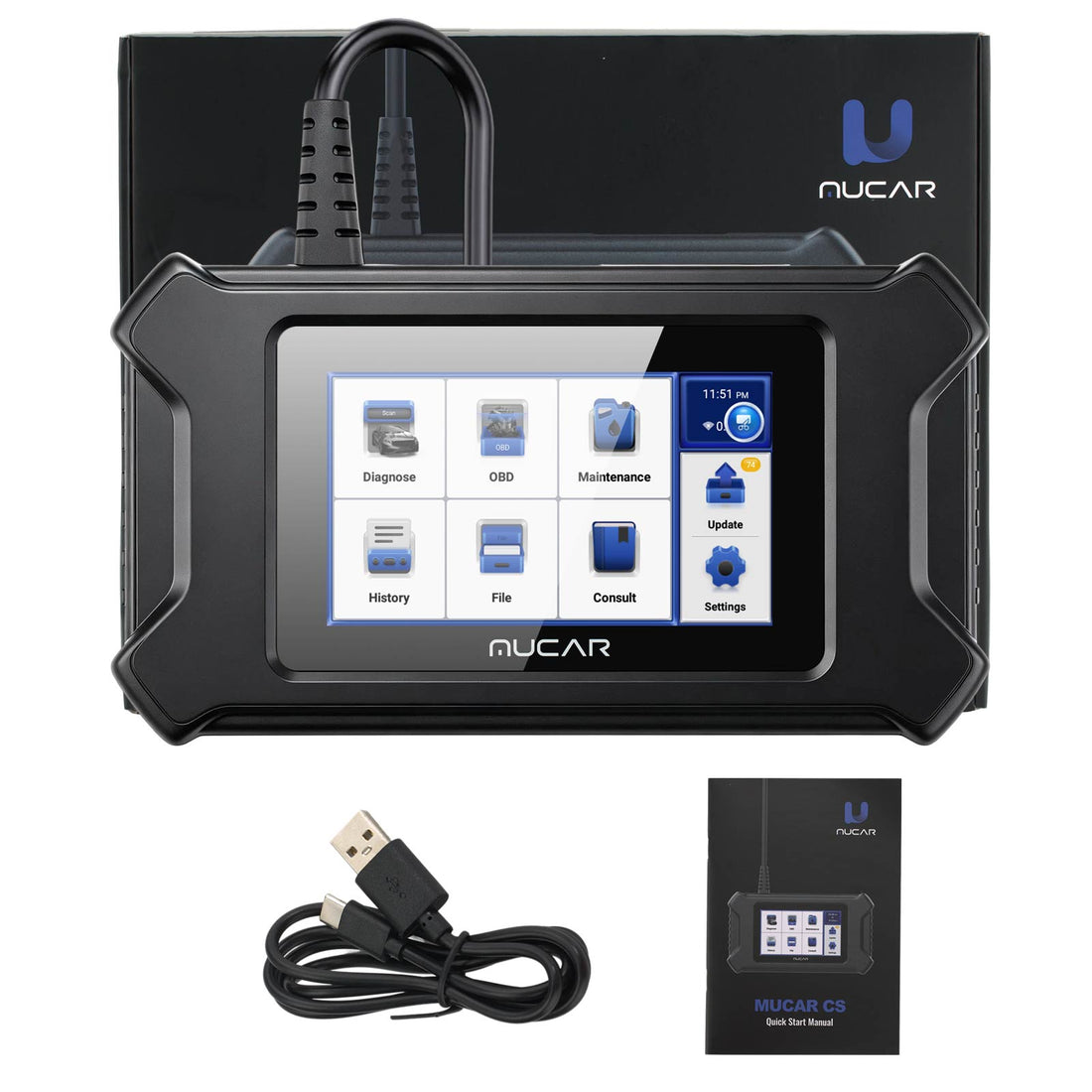 THINKCAR MUCAR CS6 Diagnostic Scanner Supports 6 System Diagnoses, 7 Reset Services, Full OBD2 Functions