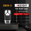 KEYDIY KD ZB26-3 Universal Smart Remote Key 3 Buttons for Audi Type