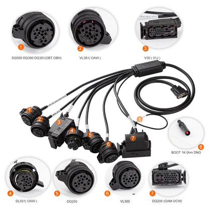GODIAG GT107+ Plus Gearbox Cables 7-in-1 Set for V30/ DQ200/ DL501/ VL300/ VL381/ DQ500/ DQ250