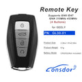 LONSDOR GL30-01 Clé télécommande 4 boutons Supporte ID46 ID47 ID4A 315MHz 433MHz pour GEELY