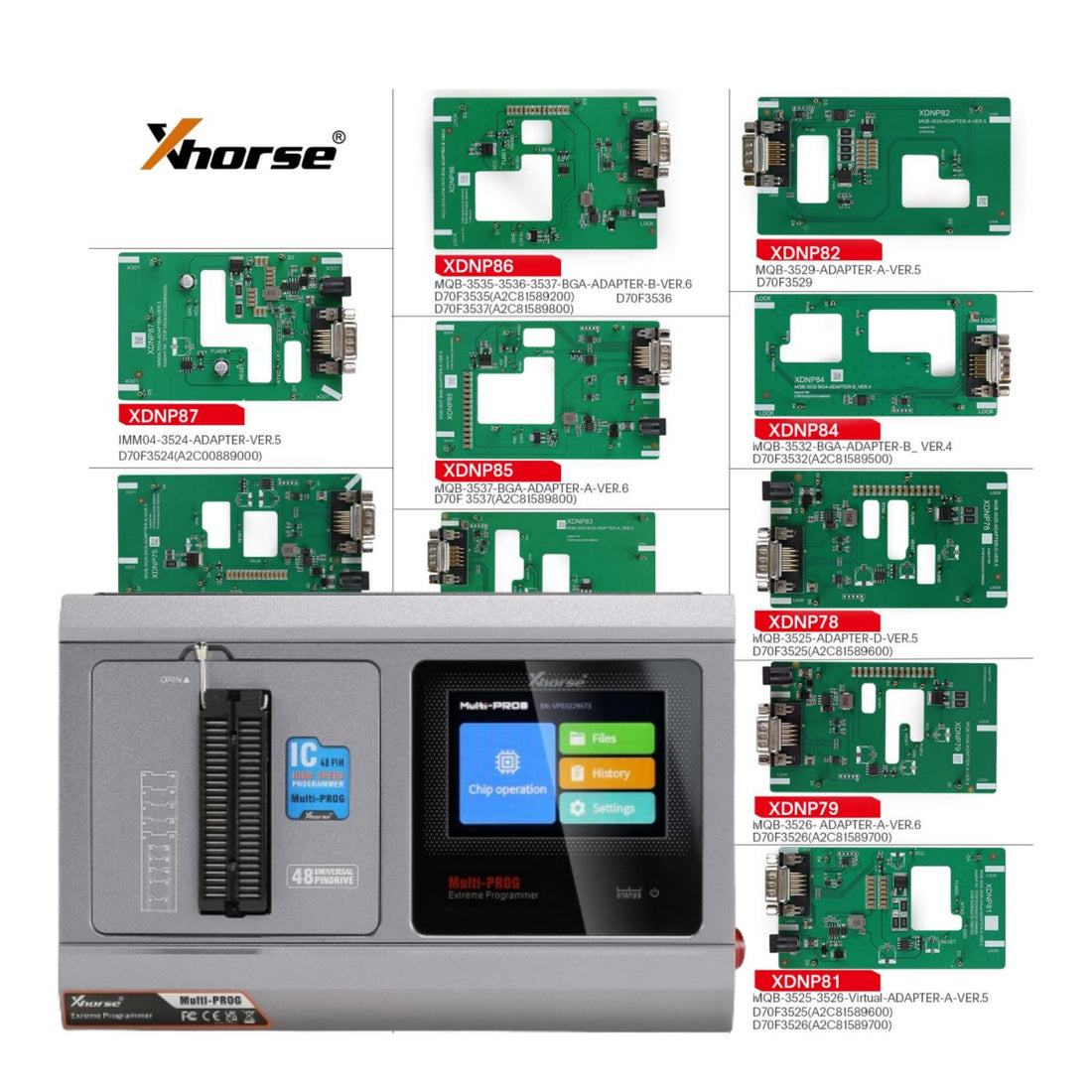 Xhorse Multi Prog Programmer mit MQB48 XDNPM3GL 13-teiligem lötfreiem Adapterset