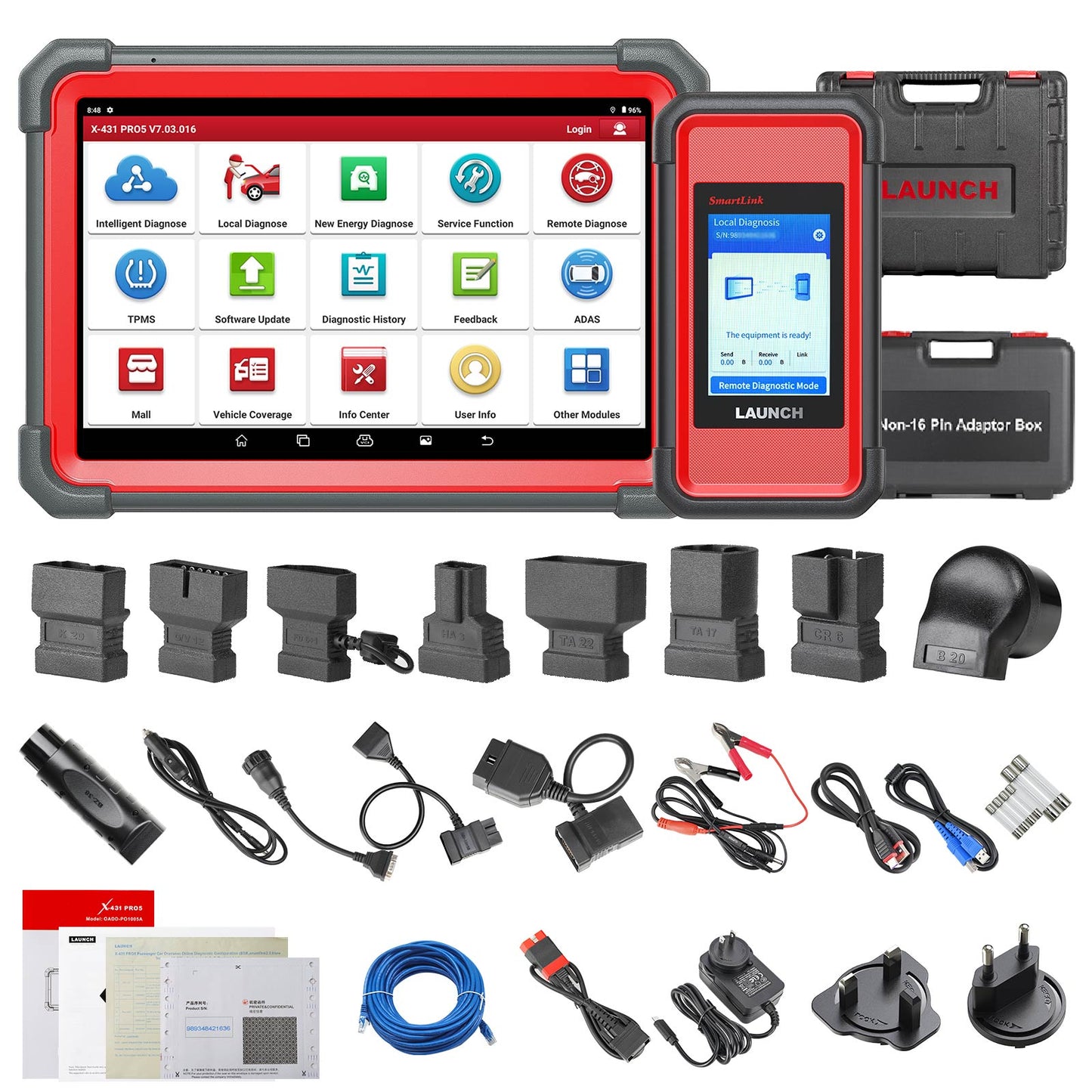 2026 LAUNCH X431 PRO5 PRO 5 with J2534 Smartlink 2.0 Bi-directional Diagnostic Tool CANFD DoIP HD Supports Online Programming and Topology Mapping