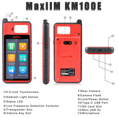 2026 Autel MaxiIM KM100 KM100E Universal Key Generator Kit Support Transponder Reading/ Cloning and IMMO Learning Free Update Online Lifetime