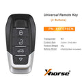 Xhorse XKFEF6EN FA.LL Type Wired Folding Key 4 Buttons Bright Black Universal Remote Key, 5pcs per lot
