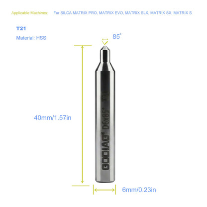 5pcs/lot GODIAG T21 85° Tracer D6x85°x40x1T-P-0.8 For SILCA MATRIX PRO, MATRIX EVO, MATRIX SLX, MATRIX SX, MATRIX S