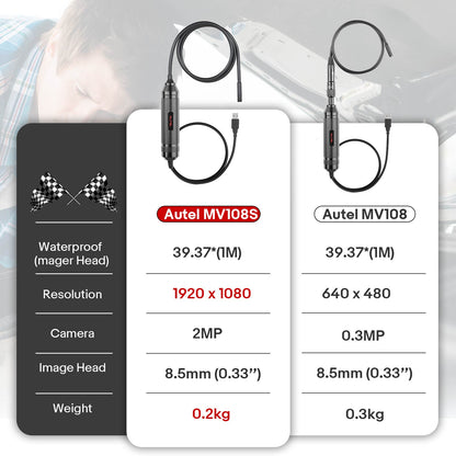Original Autel MaxiVideo MV108S 8.5mm Digital Inspection Camera for MaxiSys Tablet Kit