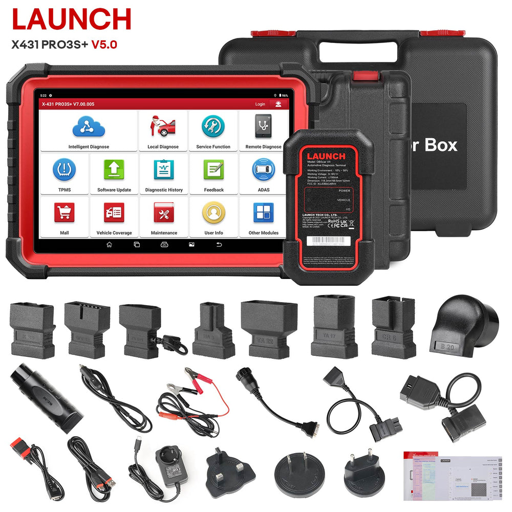 [EU&UK Version] LAUNCH X431 PRO3S+ V5.0 Bi-Directional Scan Tool, 37+ Reset Service, OE-Level Full System Bluetooth Diagnostic Scanner, ECU Coding