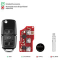 Xhorse XKB520EN 2nd Generation VW B5 Flip 3-Button Wire Remote Key with Wireless Programming Support, Universal Smart Key 5PCS/Pack