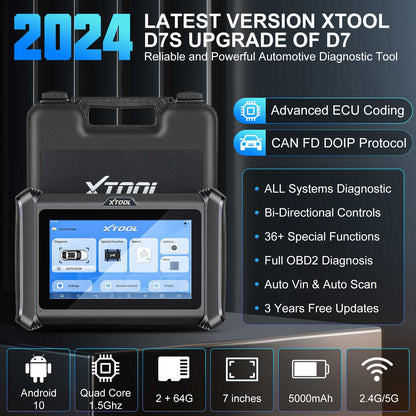 [Global Version] XTOOL D7S Diagnostic Tool Support DoIP & CAN FD, ECU Coding Bidirectional Scanner Key Programming, OE Full Diagnosis, New UI