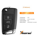 Xhorse XSMQB1EN Smart Remote Key for VW MQB Flip Key 3 Buttons Proximity Remote English Version 5PCS/Lot