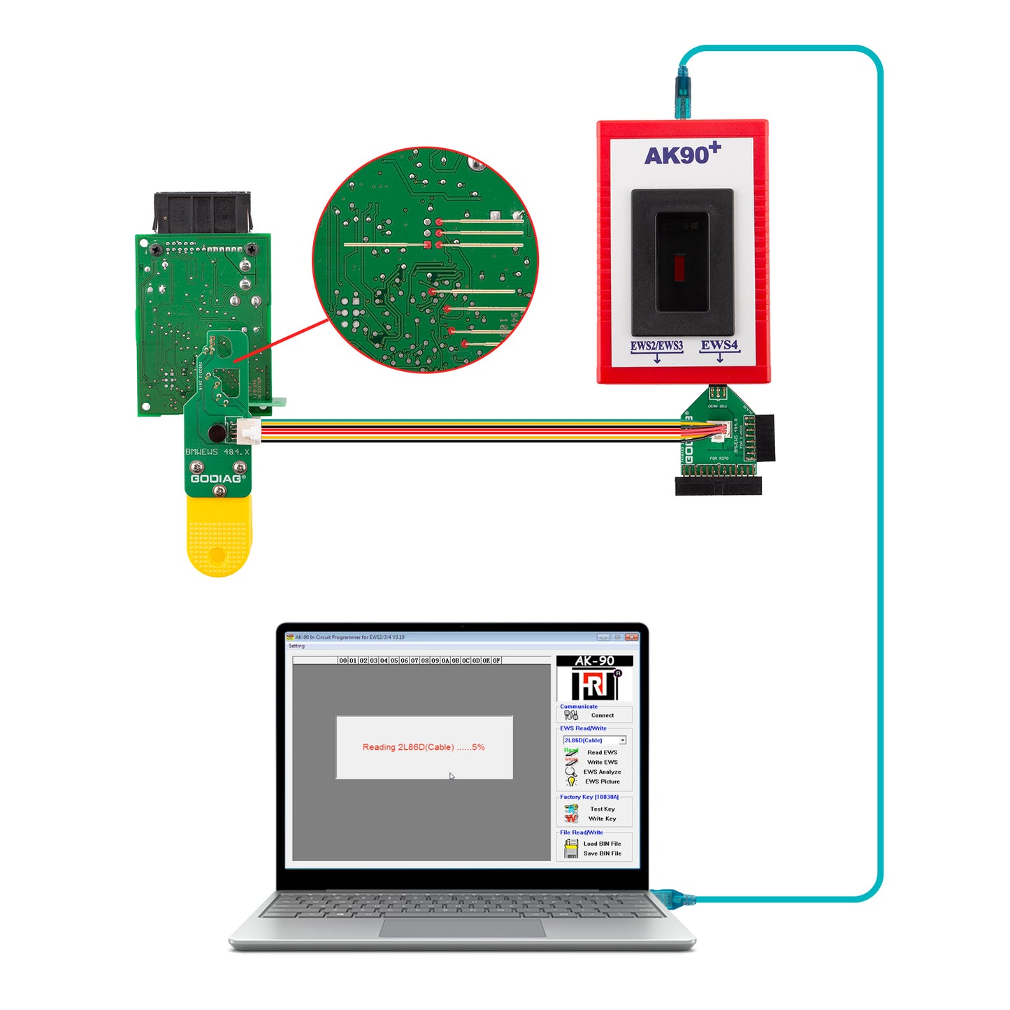 GODIAG BMWEWS 4.3 & 4.4 9S12(2L86D) for XPROG-M or AK90 or R270 Programmer