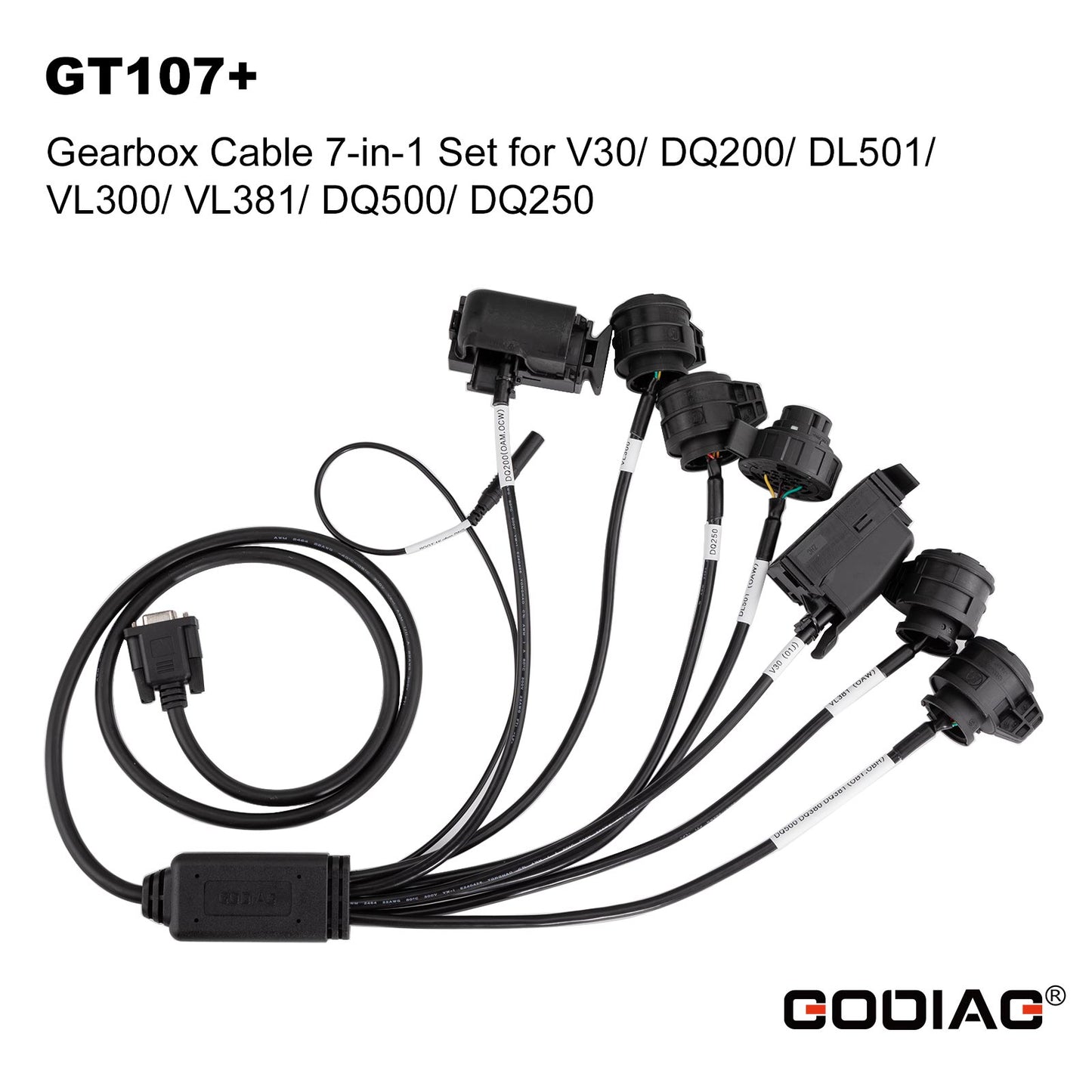 GODIAG GT107+ Plus Gearbox Cables 7-in-1 Set for V30/ DQ200/ DL501/ VL300/ VL381/ DQ500/ DQ250