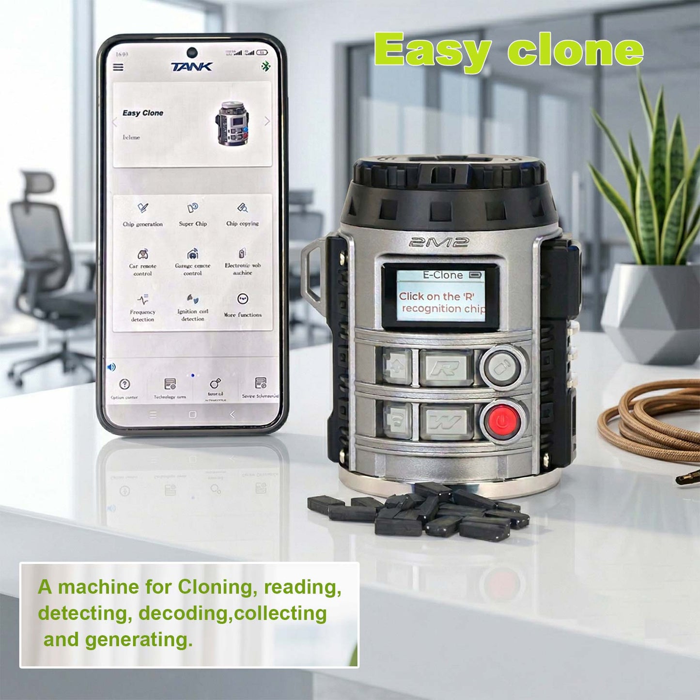2M2 TANK Easy Clone Machine for Coning, Reading, Detecting, Decoding, Collecting and Generating Used with Magic Tank APP for Online Decoding Copying