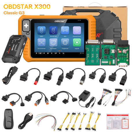 OBDSTAR X300 Classic G3 Key Programmer with Built-in CAN FD DoIP Support Car/ HD/ E-Car/ Motorcycles/ Jet Ski Get Free Key Sim and Motor Adapters