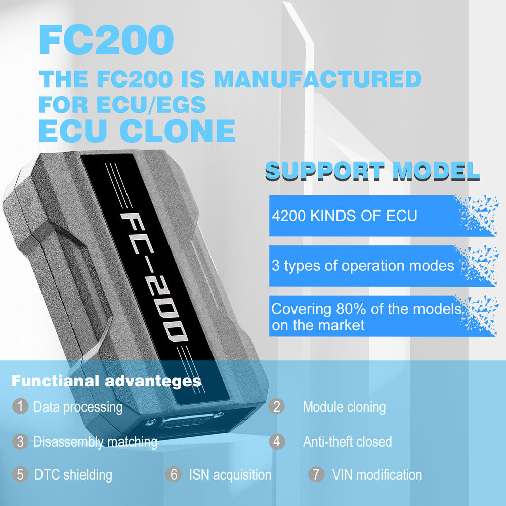 CG FC200 ECU Programmer Full Version Support 4200 ECUs and 3 Operating Modes Get Free Denso ECU and CHINA DELPHI MTxx License