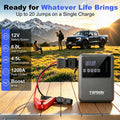 TOPDON V1200AIR جهاز تشغيل الطوارئ 2 في 1 بقوة ذروة 1200 أمبير ومضخة إطارات