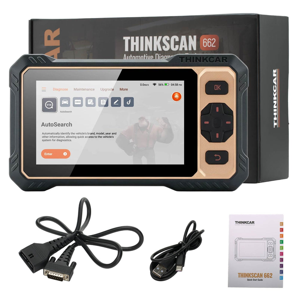 THINKCAR THINKSCAN 662 Diagnostic Scanner, Supports CAN FD & Auto VIN, 12 Reset Functions, 28+ Languages, 4 Major Systems Diagnoses