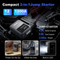 TOPDON V1200AIR جهاز تشغيل الطوارئ 2 في 1 بقوة ذروة 1200 أمبير ومضخة إطارات