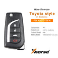 Xhorse XKTO10EN Wire Remote Key Toyota Flip Key 4 Buttons English Version, 5 Pcs/Set