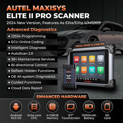 2026 Autel MaxiSys Elite II Pro Diagnosis & AutoScan 2.0 with J2534 ECU Programming Coding 38+services New Version of MS909/ MS919/ Ultra