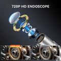 THINKCAR USB Endoscope TES102 with 5.5mm IP67 Tip & 6-Adjustable LED Lights 1280*720 Definition, Works with THINKSCAN 689BT/MUCAR 892BT/MUCAR VO8