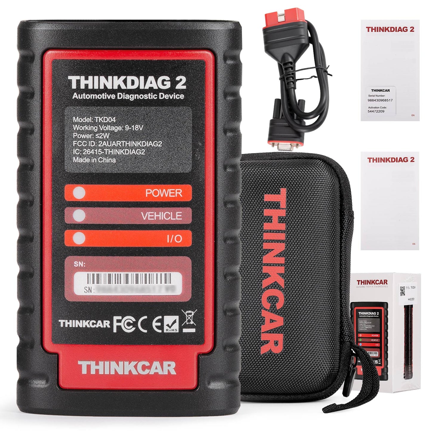 THINKCAR ThinkDiag 2 Thinkdiag2 ALL Software 1 Year Free Update Diagnostic tool Supports CAN FD DoIP, ECU Coding Active Test 15 Reset Function