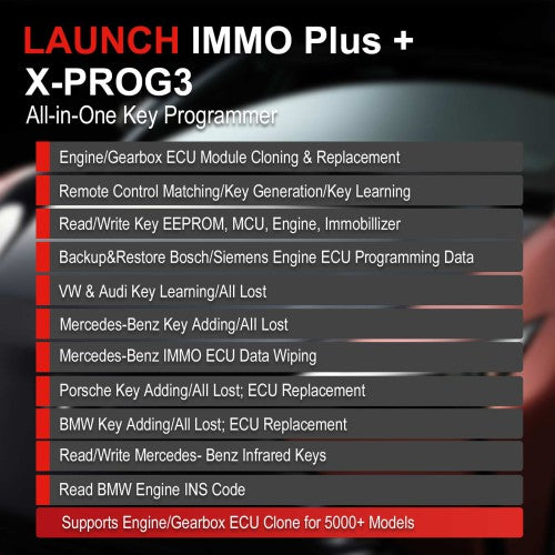 2026 Launch X431 IMMO Plus Key Programmer 3-in-1 IMMO Clone Diagnostics Functions Global Version Supports MQB RH850 BMW BDC2 Add Key