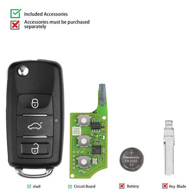 2025 Xhorse XEB510EN Volkswagen B5 Type Super Remote with XT27B Super Chip 5pcs/lot
