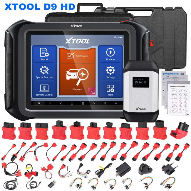 Alat Diagnostik Truk XTOOL D9 HD Instrumen Diagnostik Mobil 12V Mobil 24V Truk Berat 42+ Fungsi Khusus Pemetaan Topologi