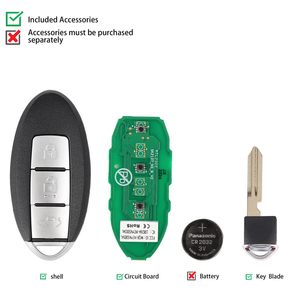 AUTEL IKEYNS004AL Universal Smart Key for Nissan, 3 Buttons, 10Pcs/Set