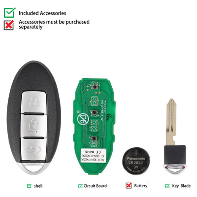 AUTEL IKEYNS004AL Universal Smart Key for Nissan, 3 Buttons, 10Pcs/Set