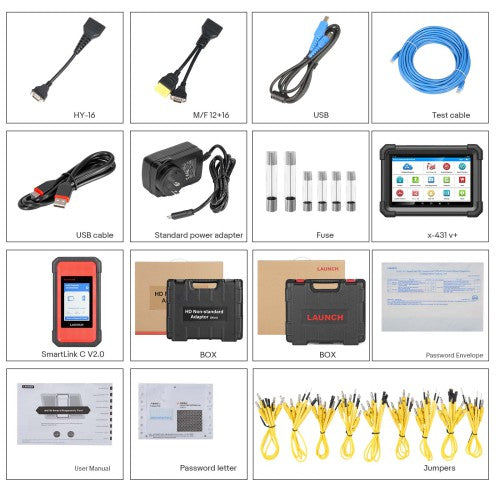 Launch X431 V+ SmartLink HD Heavy Duty Truck Diagnostic Tool for 12V 24V Trucks