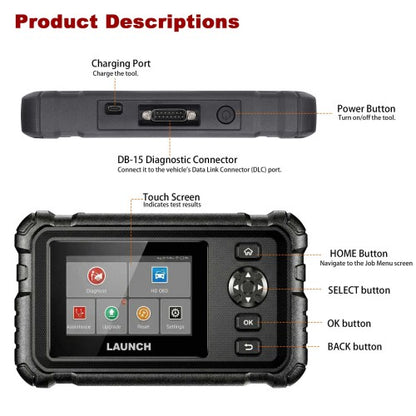 LAUNCH CRP129 HD V2 Commercial Vehicle Heavy Duty Truck Scanner Full Diagnostics with 7 Special Functions 2 Years Free Update
