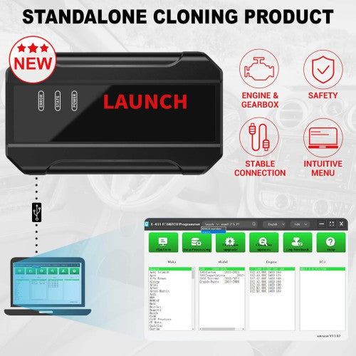 2026 Launch X-431 ECU & TCU Programmer Standalone Cloning Device 2D Menu for ECU Data Reading/Writing Support VGS4-0-NAG2 and VAG4-500-NAG2
