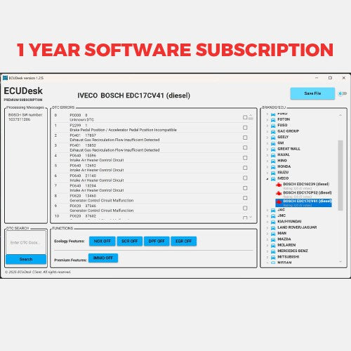 اشتراك برنامج لمدة سنة لبرنامج ECUDesk الإصدار القياسي لضبط وحدة التحكم الإلكتروني