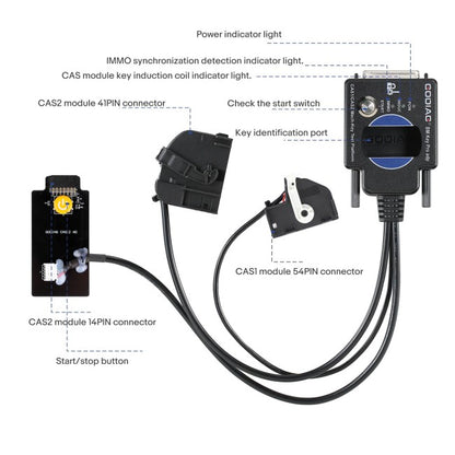 GODIAG BMW CAS1/CAS2 Mech-Key Test Platform Detect CAS & Key Synchronization Solder-free Matching CAS Data Read, Write and Program