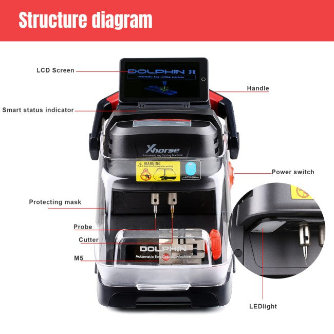 Xhorse Dolphin XP-005L Dolphin 2 Automatic Key Cutting Machine with An Adjustable Screen