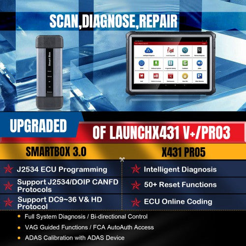 Launch X431 PRO5 PRO 5 Global Version Car Diagnostic Tool Full System Intelligent Scanner Support Online Programming for Mercedes and BMW