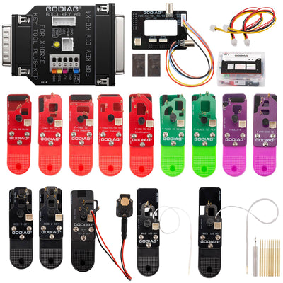 GODIAG BCP U KEY BDC2 BDC3 Kit adaptateur 14-en-1 pour programmation et appairage de clés cryptées 5C/5D, compatible avec KEY TOOL PLUS/IM608/KD-MAX/KYDZ Tablettes  