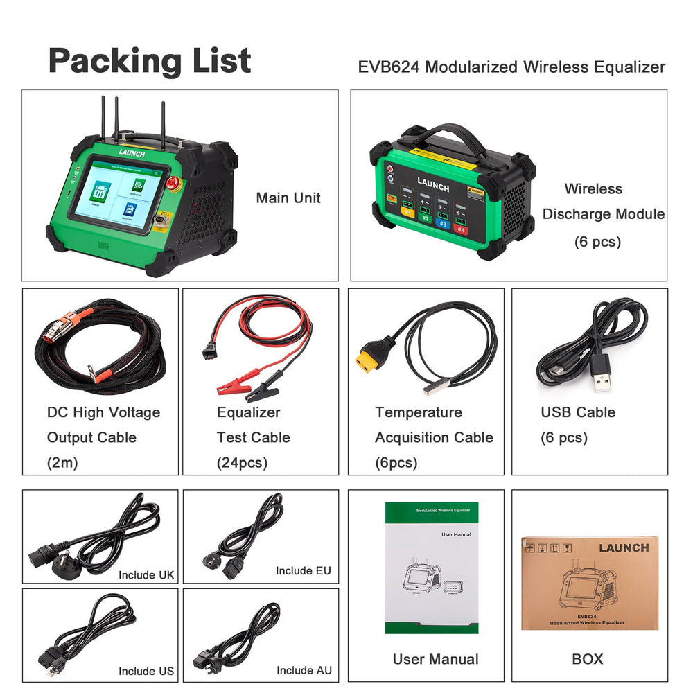 LAUNCH EVB624 24‑Channels Wireless EV Battery Pack Cell Equalizer