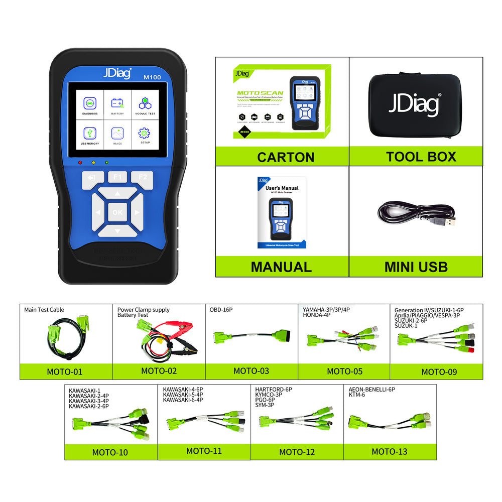 JDiag M100 Moto Scanner Universal Motorcycle Scan Tool Full Version