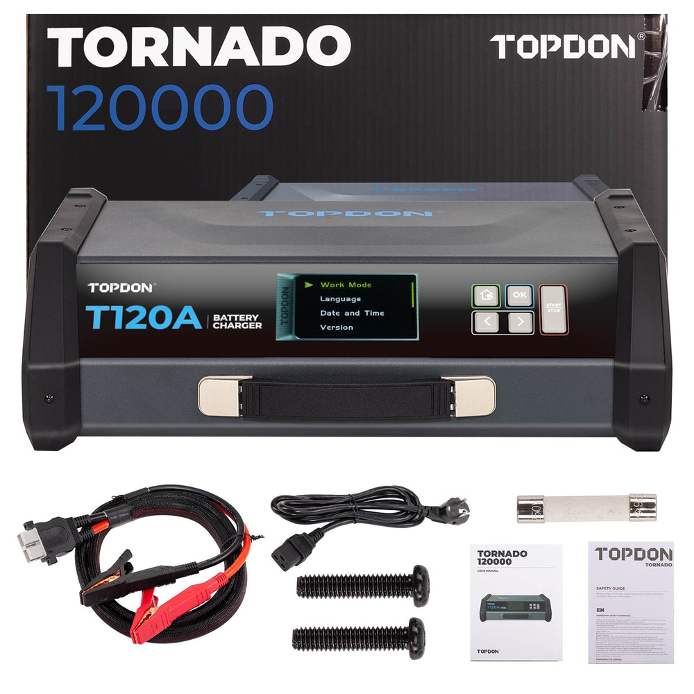 TOPDON T120A Stable Power Supply & 12V Battery Charger Cable Length: 2M