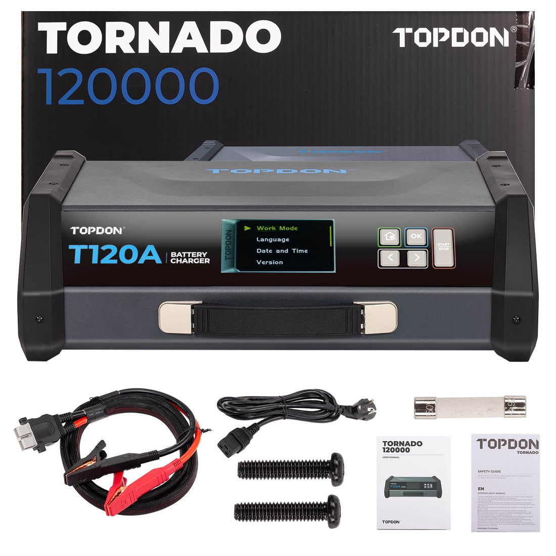 TOPDON T120A Catu Daya Stabil & Pengisi Daya Baterai 12V Panjang Kabel: 2M