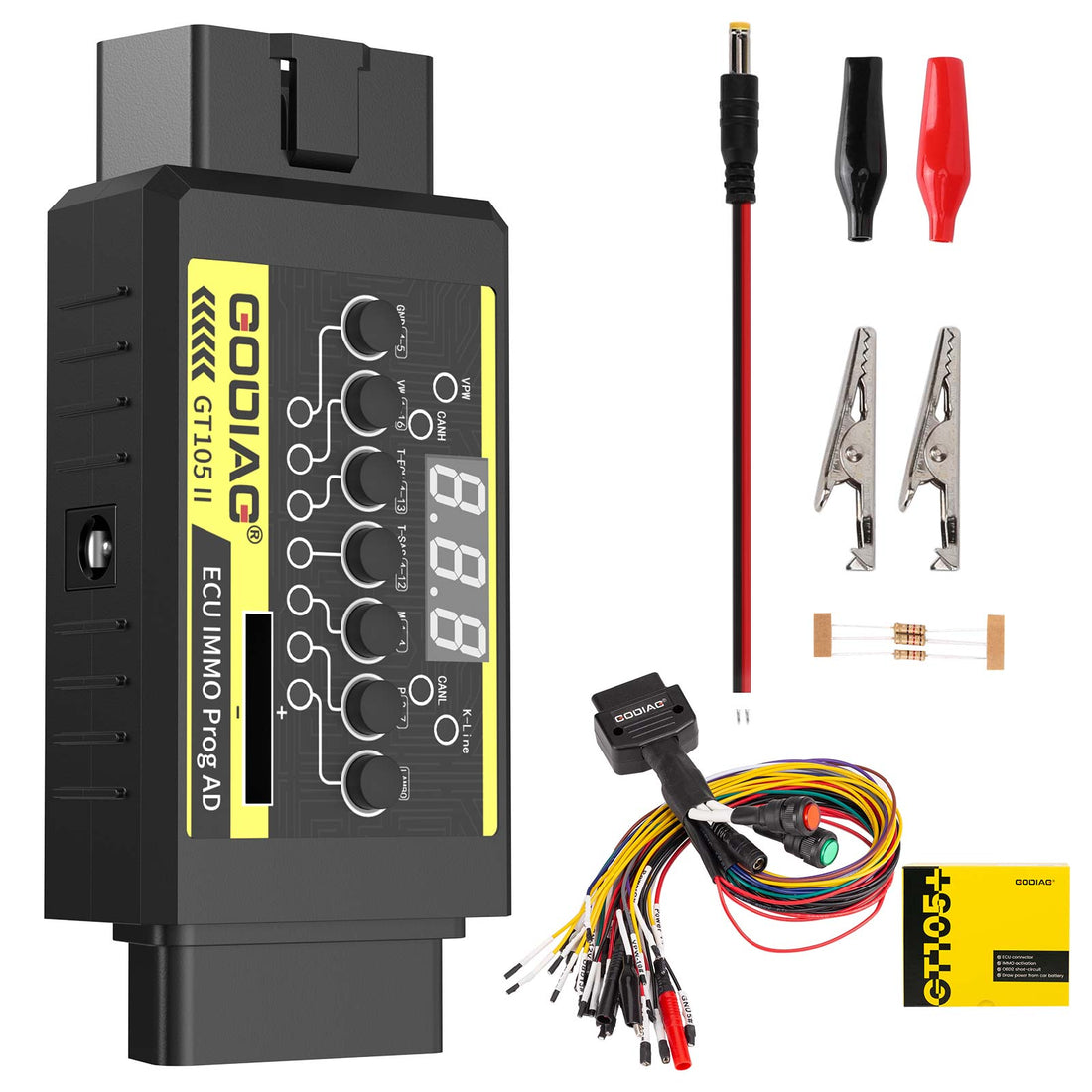 GODIAG ECU IMMO Prog AD GT105 II صندوق تفكيك موصل وحدة التحكم الإلكترونية ECU + كابل تفكيك شامل بروتوكول OBD2 عالمي Tricore