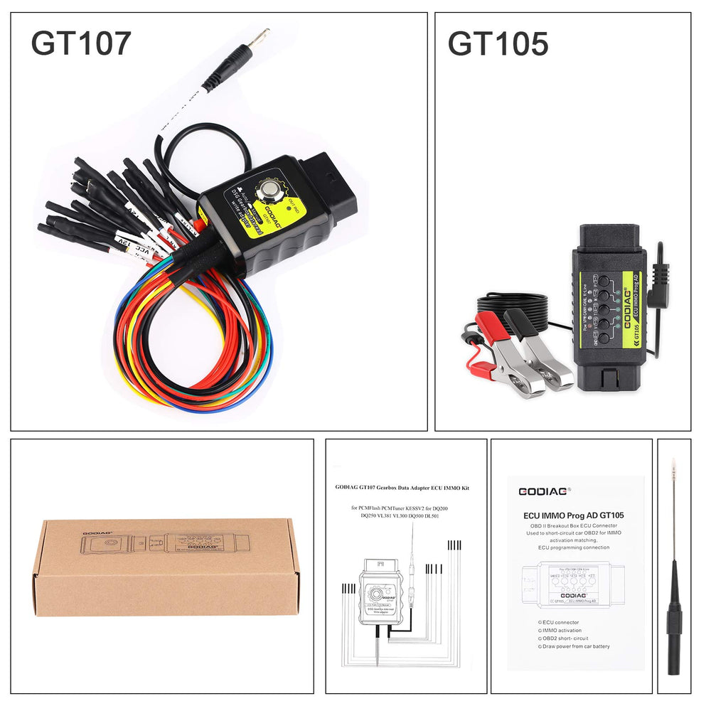 GODIAG GT107 & GT105 II DSG Plus TCU Adapter, Support Gearbox Data Read/Write for DQ250 DQ200 VL381 VL300 DQ500 DL500