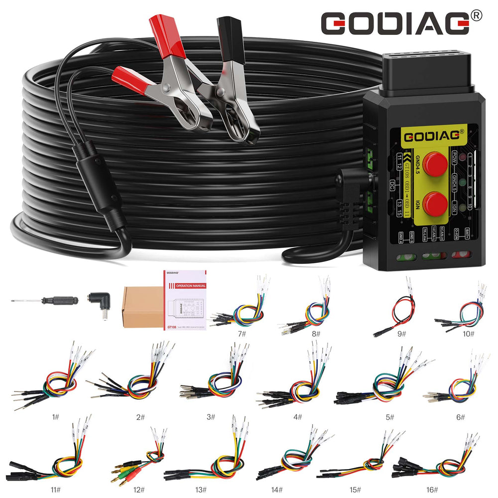GODIAG GT108 Versi Lengkap Adapter Konversi Universal Super OBDI-OBDII untuk Mobil, SUV, Truk, Traktor, Kendaraan Tambang, Generator, Perahu, Sepeda Motor