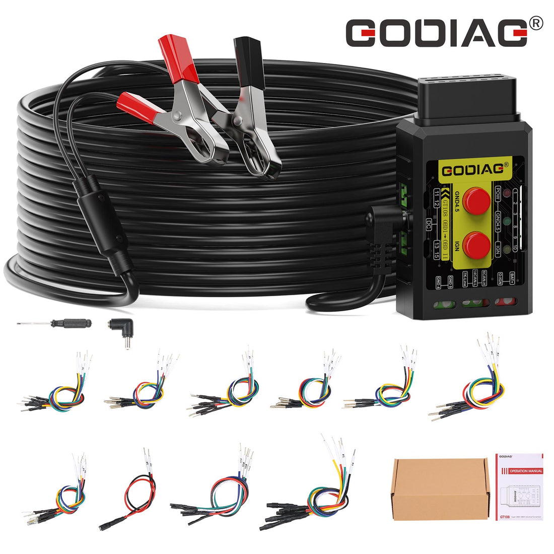 GODIAG GT108 A 차량·SUV·픽업트럭·오토바이용 OBDI-OBDII 범용 변환 어댑터 설정 장치