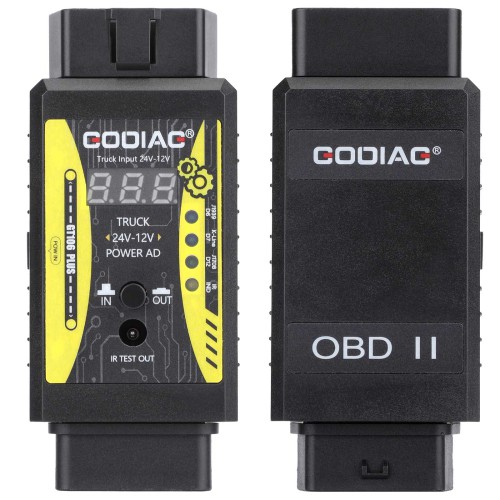 GODIAG GT106 PLUS 24V to 12V Heavy Duty Truck Adapter with Fuel Injector Cleaning & Testing and Relay Testing Function