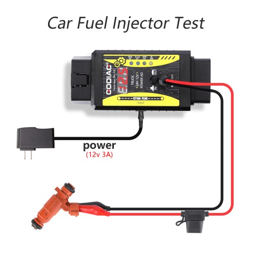 GODIAG GT106 PLUS 24V to 12V Heavy Duty Truck Adapter with Fuel Injector Cleaning & Testing and Relay Testing Function